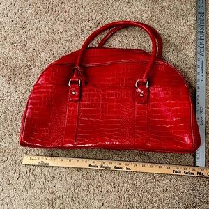 Red overnight bag